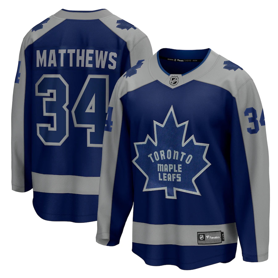 Custom Mens Toronto Maple Leafs #34 Auston Matthews Fanatics Branded Royal 2020-21 Special Edition Breakaway Player NHL Jersey